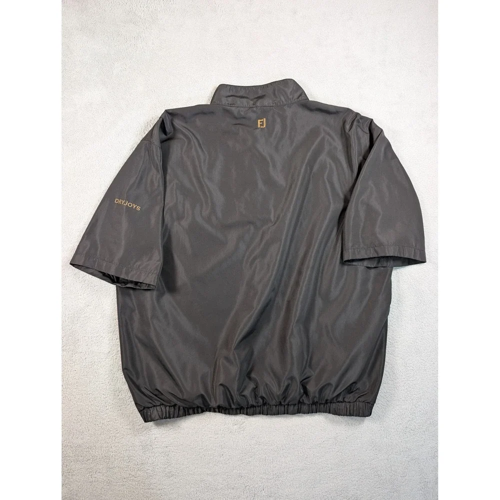 FootJoy DryJoys Mens XXL Black Short Sleeve Golf Windshirt Castle Pines Pullover